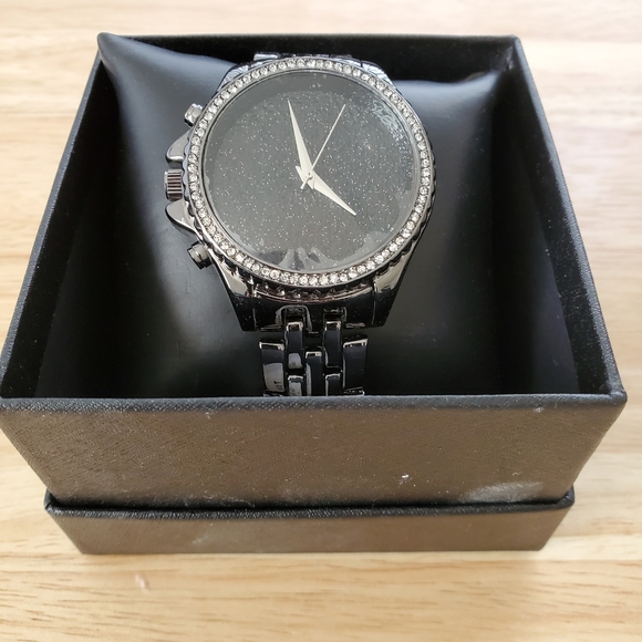 Torrid Accessories - Torrid Black Glitter Diamond Encrusted Watch